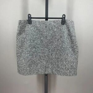 NEW Michael Kors Skirt Womens 12 gray woven designer mini classic